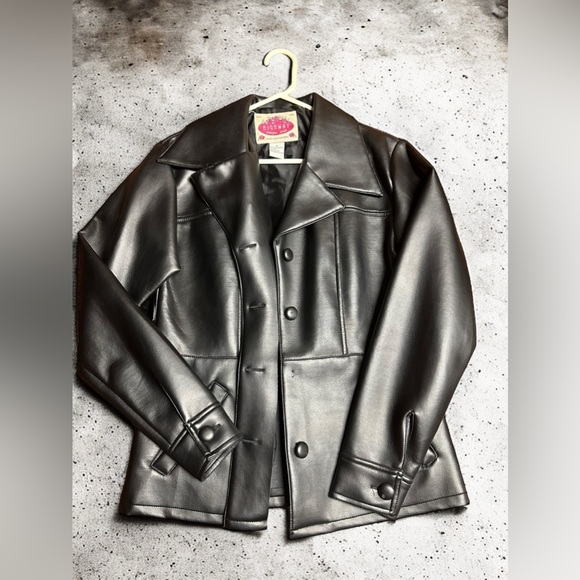 Black fo-leather Jacket small - Picture 1 of 5